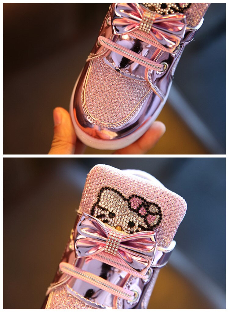 Bé gái Giày Bé Gái Công Chúa Giày Trẻ Em có Đèn Cho Bé Móc Vòng LED Giày Trẻ Em...