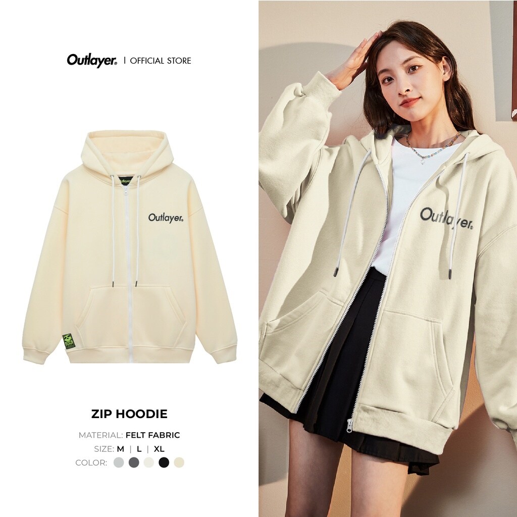 Áo Hoodie Zip Logo Outlayer