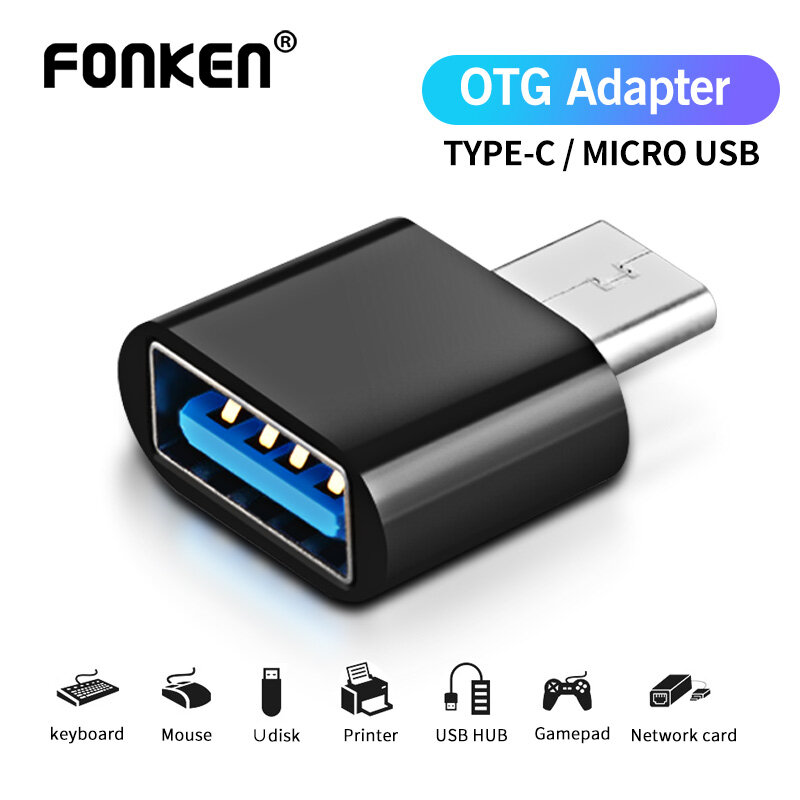 FONKEN Bộ Chuyển Đổi OTG Type-C/Micro USB, USB Disk Chuyển Đổi Cáp Dữ Liệu, Dành Cho Máy Tính Bảng Điện Thoại Android