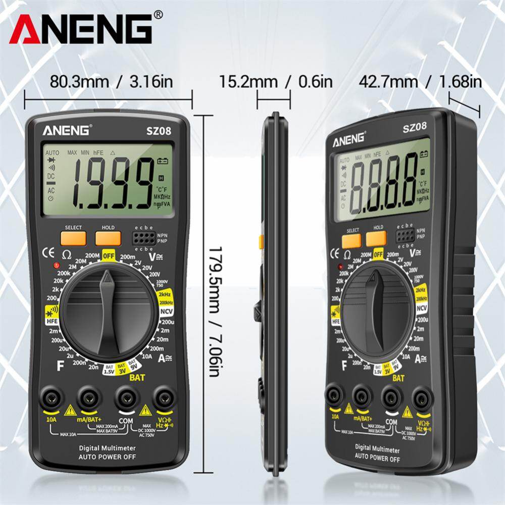 【Chất lượng hàng đầu】 aneng sz08 điện áp một chiều xoay chiều Diode hiện tại Bộ dò NCV 2000 đếm đa năng kế kỹ thuật số