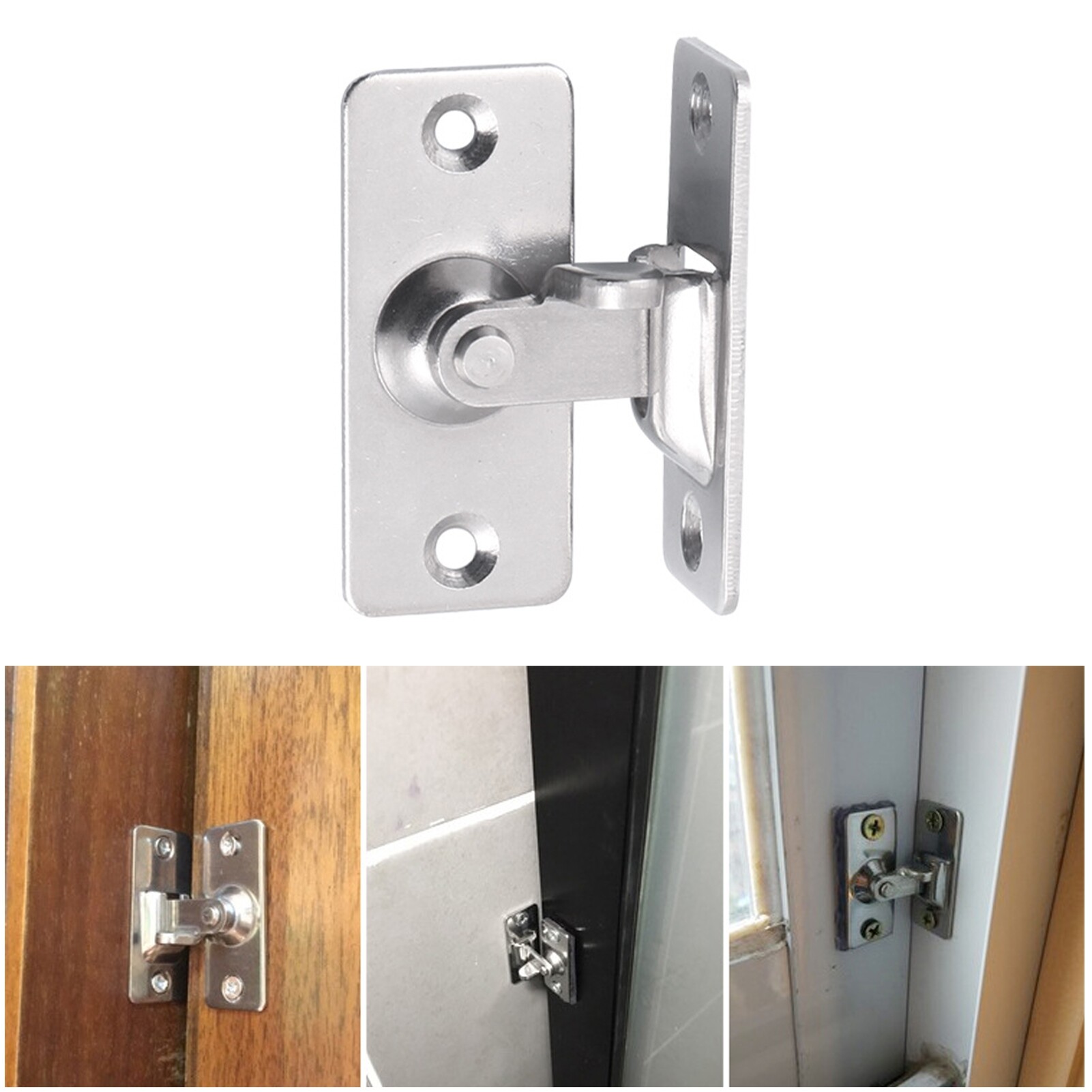 Chốt Cửa Chốt Khóa Cửa 90 Độ Bằng Thép Không Gỉ Xây Dựng Chắc Chắn Phụ Kiện Kim Loại Cho Gia Đình