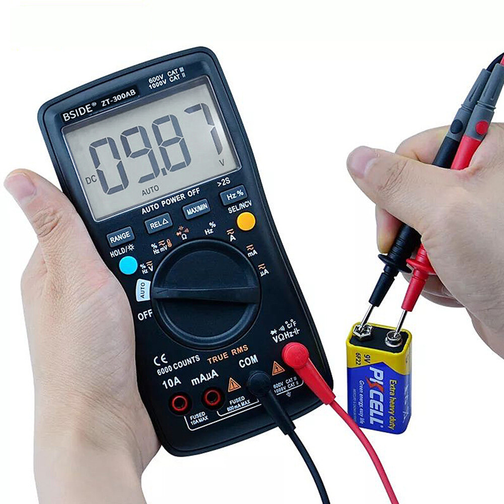 BSIDE Multimeter Auto/Manual Range Digital Meter 6000 Counts LCD True RMS Smart AC/DC Voltage Current Meter BT Function AC/DC Voltage Current Resistance Capacitance Frequency Duty Cycle