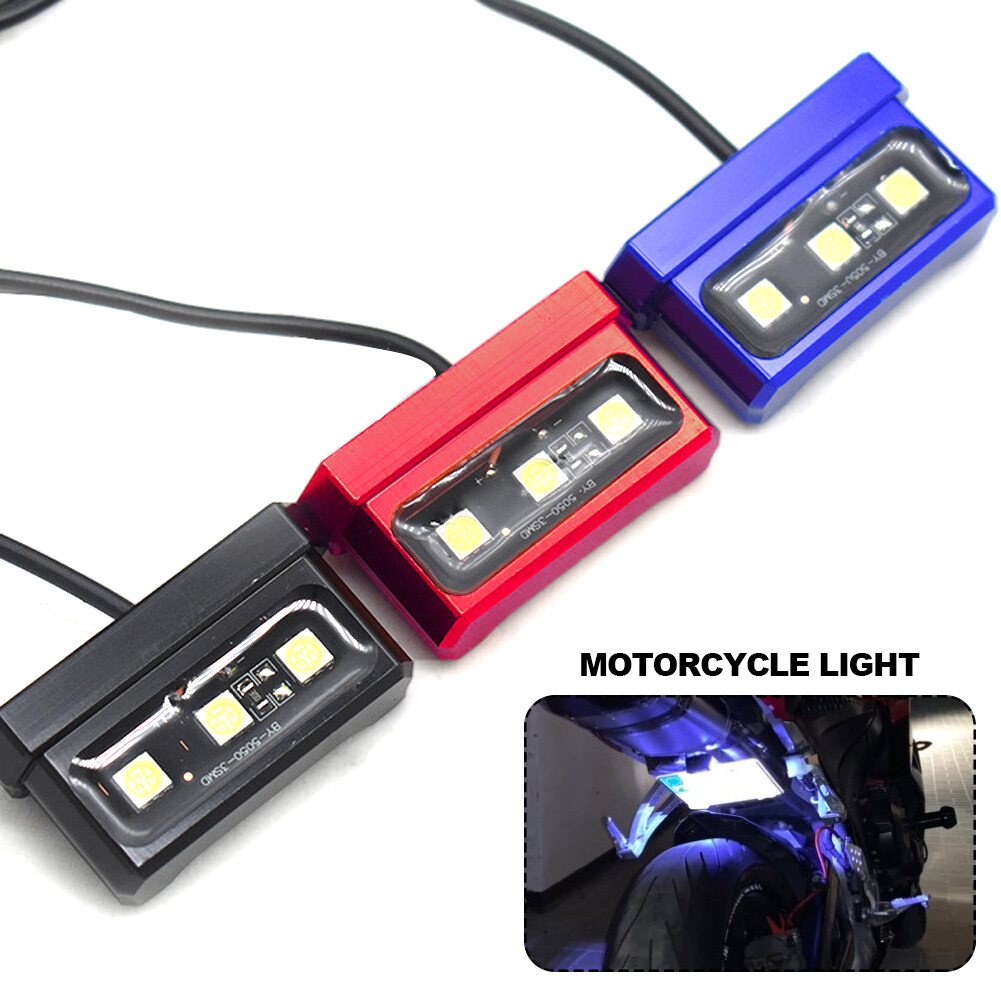 BC Universal 3LED 12V Motorcycle License Plate Lights Decorative Lamp Aluminum Lazada