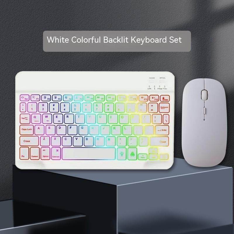 Wireless Bluetooth Keyboard Backlit Colorful Keyboard 10 inch Tri-Colour Backlit Keyboard Tri-System Bluetooth Wireless Keyboard