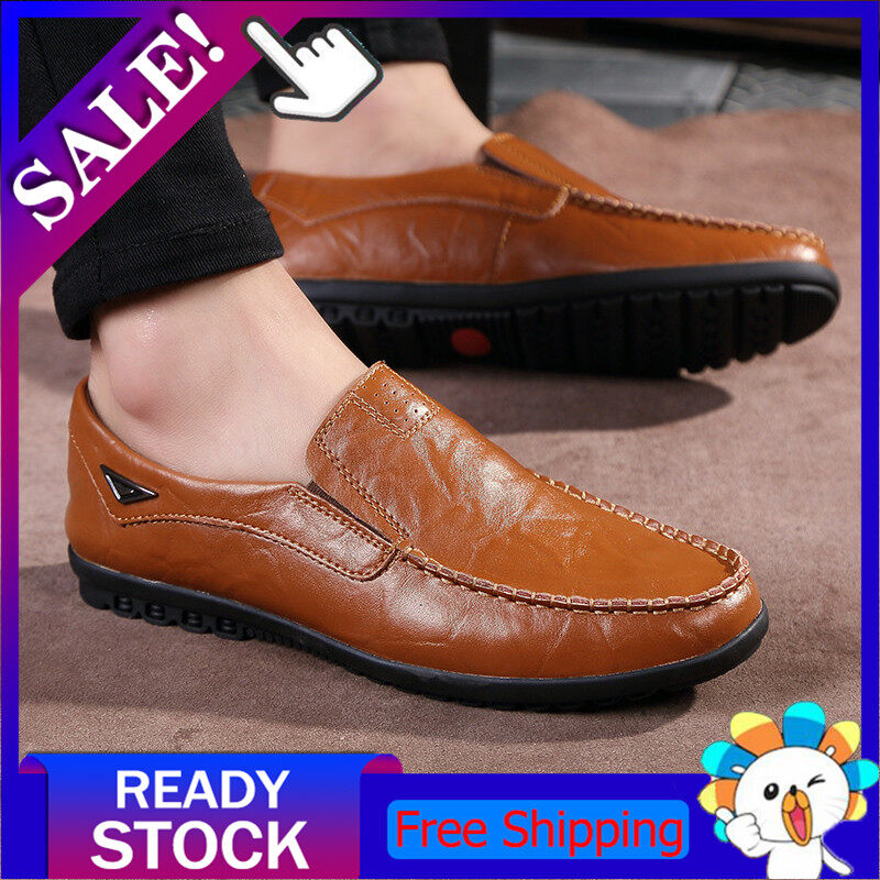 Mens Driving Casual Boat Genuine Leather Soft Shoes Moccasin Slip On Loafers New