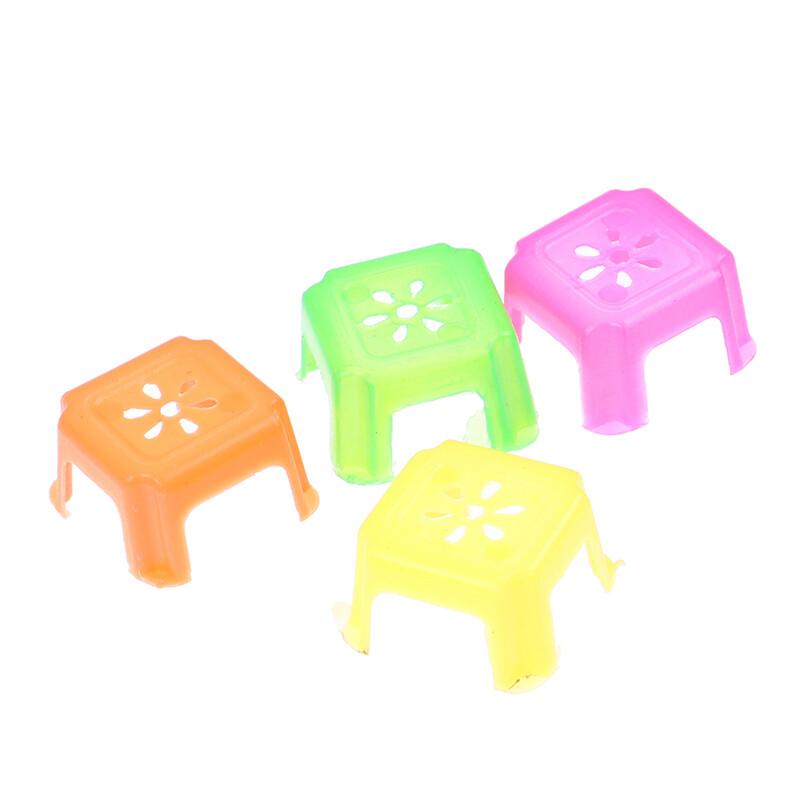 FOO 4pcs Mini plastic toy small square stool model play house chair