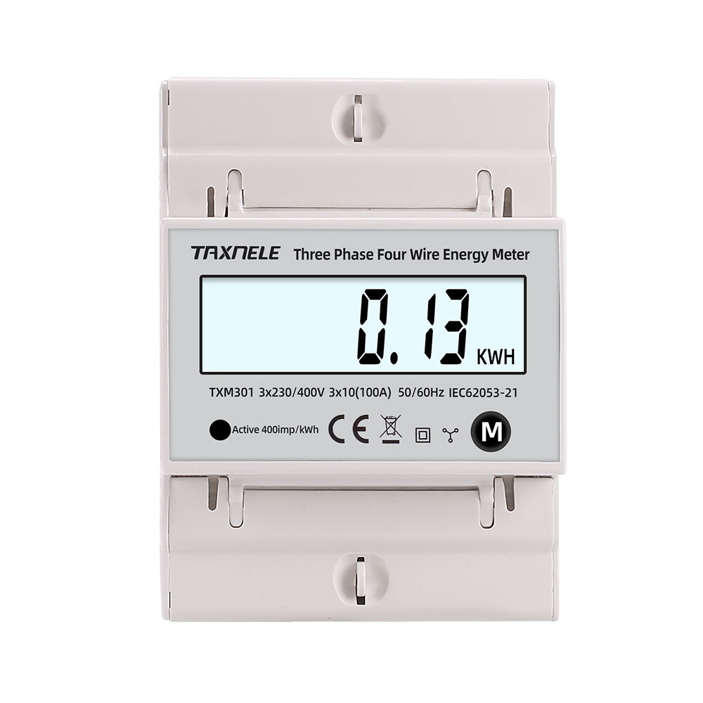 3 Phase 4 Wire Wattmeter Power Bidirectional Energy Meter Multifunction AC 380V KWH Voltage Current 100A 50Hz 60Hz Solar PV