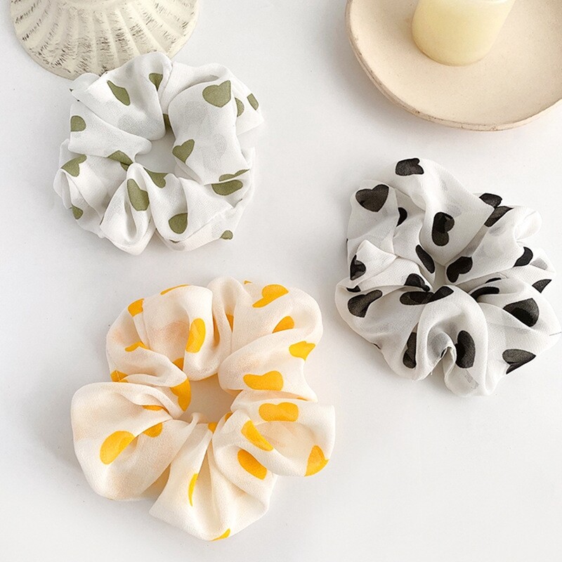 Chiffon Hair Band With Cute Heart Printed