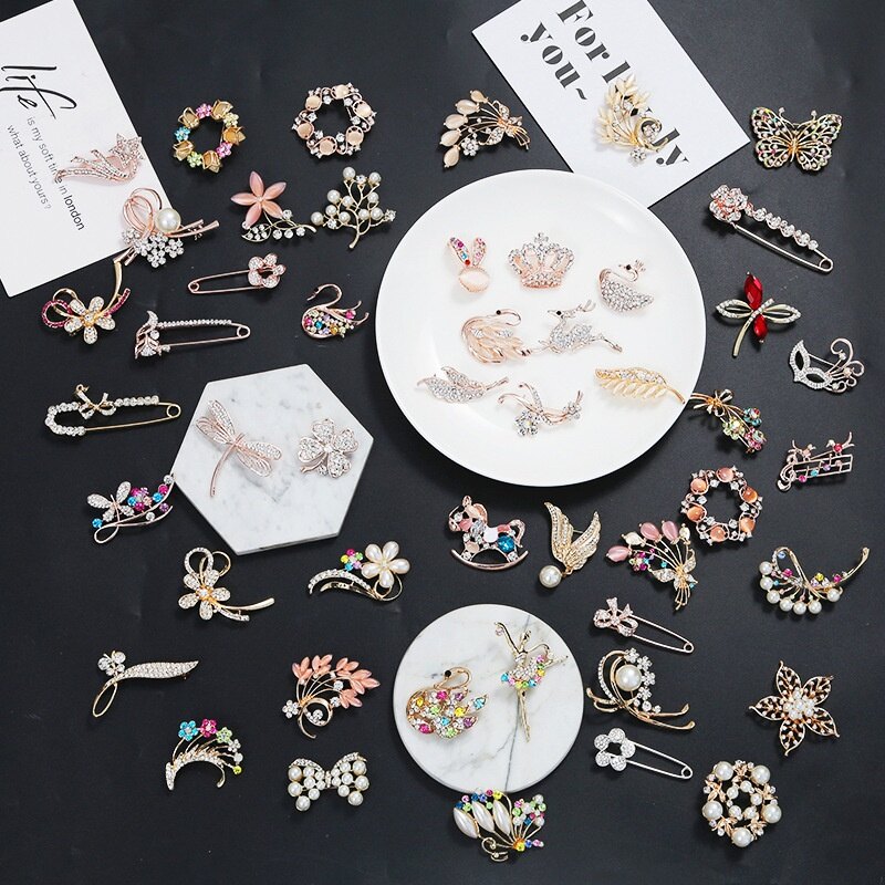 Cute Artificial Pearls and Floral Pins