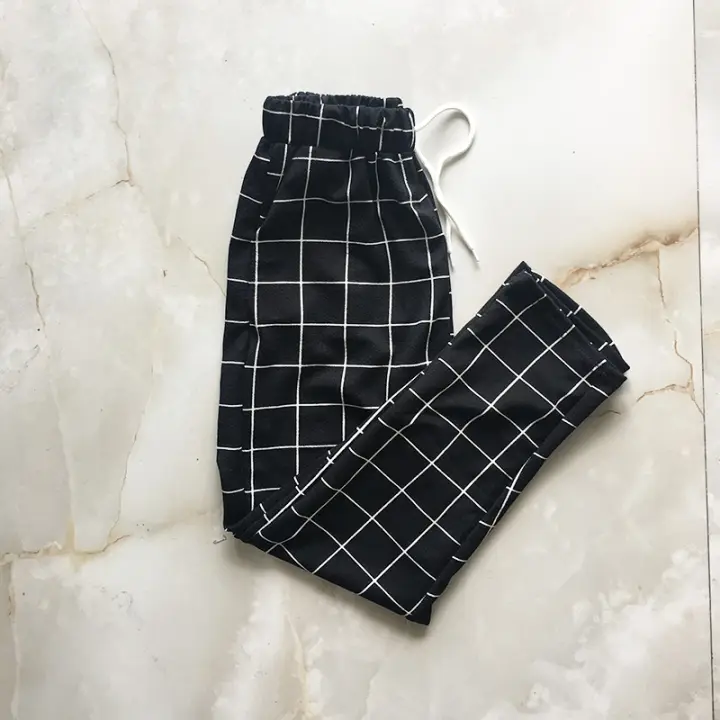checkered joggers womens