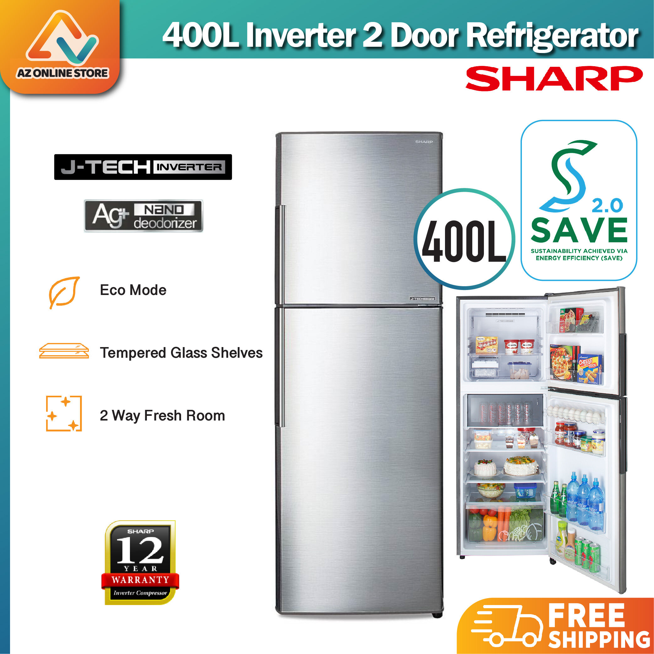 sharp refrigerator 400l