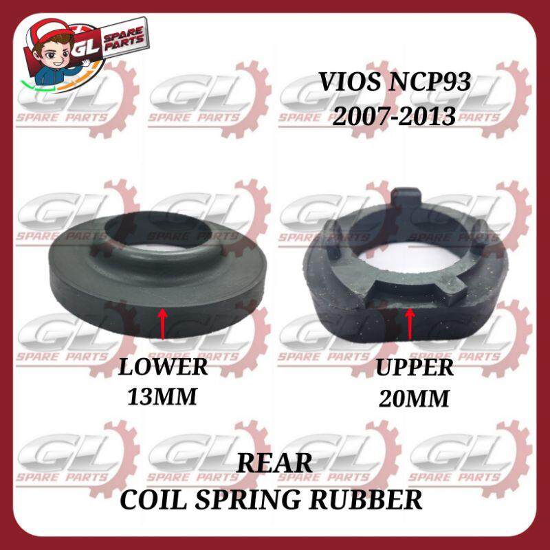 REAR COIL SPRING RUBBER TOYOTA VIOS NCP93 2007 2013 20MM UPPER 13MM LOWER BELAKANG GETAH