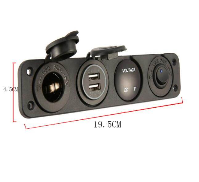 Bảng Công Tắc Bật Tắt 4 Lỗ Cổng Sạc USB Đầu Ra 4.2A 12V + Ổ Cắm Bật Lửa LED Xanh Dương Vôn Kế Kỹ Thuật Số Bảng Công Tắc 12V ~ 24V Cho Ô Tô Tàu Thủy Xe Máy (Màu Xanh Lá Cây Hoặc Màu Đỏ Vui Lòng Liên Hệ Với Chúng Tôi)