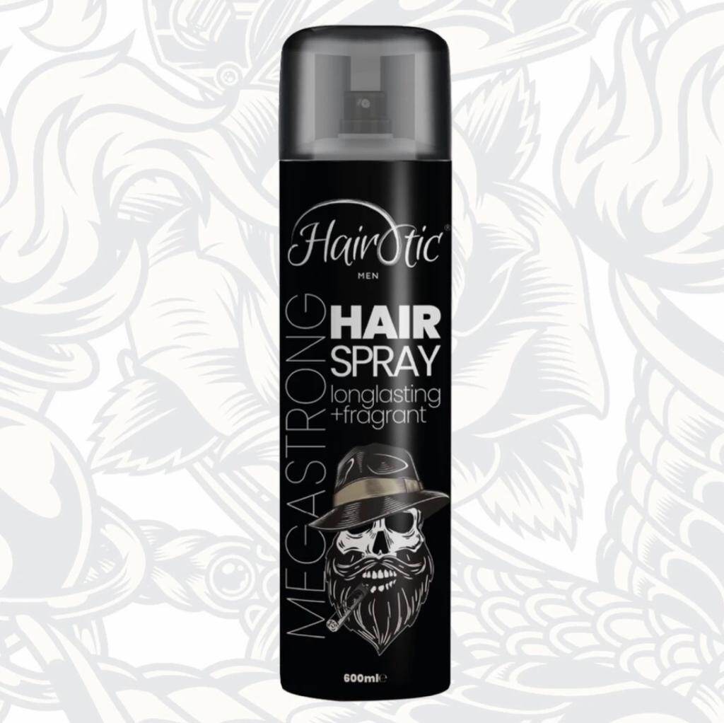 Hairotic Men Hair Spray Mega Strong Longlasting + Fragrant 600ml