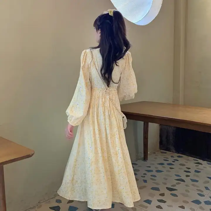 Tofashions Dress Women Simplicity Girl Clothes Loose Floral Fashion Retro Oversized Korean Style Sweet Student Thin Big Size On Sale High Quality Cute Long Skirts Perempuan Baju Perempuan Murah Cantik Ins Lazada