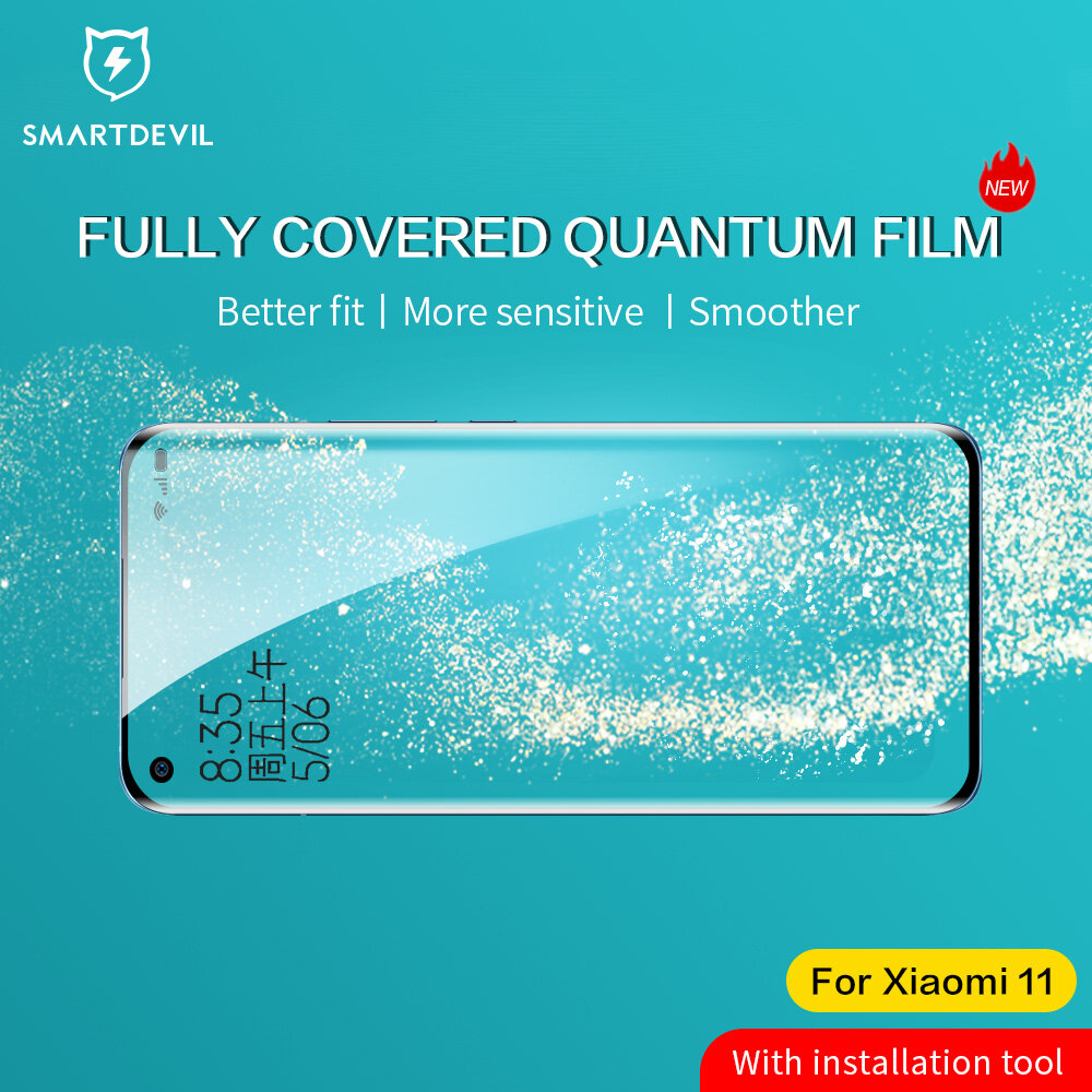 SmartDevil Screen Protector Quantum Film For Xiaomi 11/ mi 11 Pro/ mi 11 ultra/ Mi 13 Pro Xiaomi mix 4 Anti-fingerprint Soft film Full coverage full glue Protective film