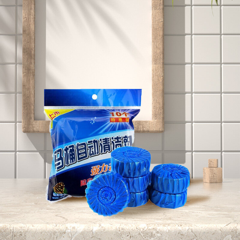 (1 Piece 10) Toilet cleaner Toilet Bowl Automatic Cleaner Treasure Blue ...