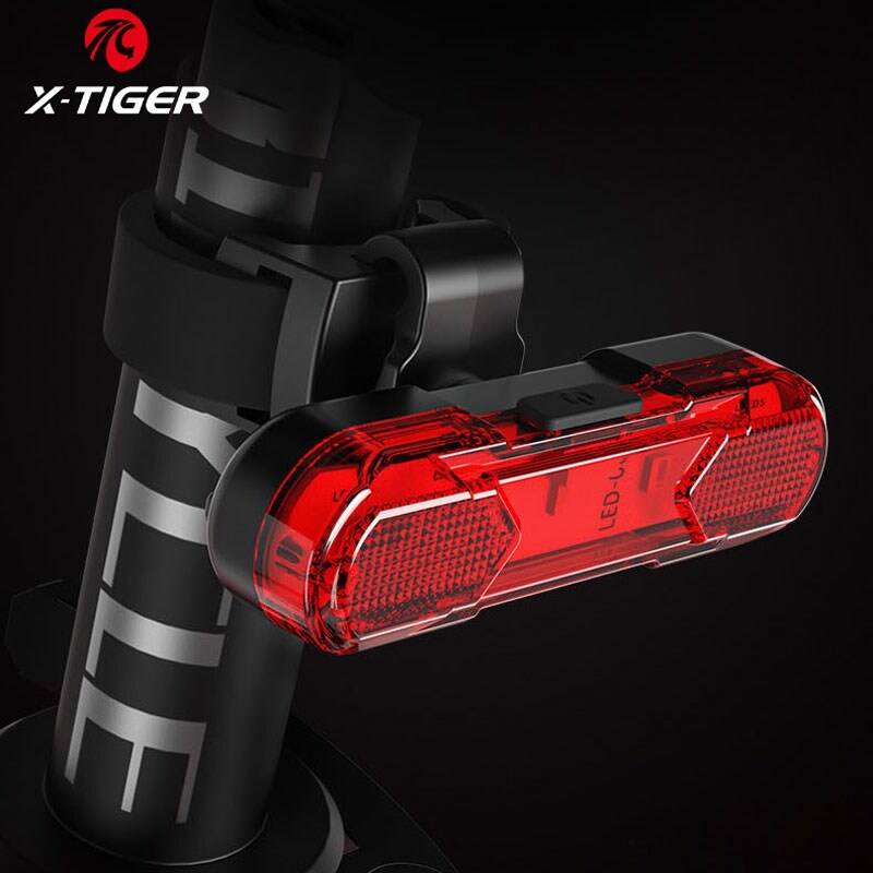 【A NEW】 X TIGER Bicycle Rear Light Waterproof MTB Bicycle Light USB Charge LED Bicycle Taillight Flash Tail Safety Bike Warning Light