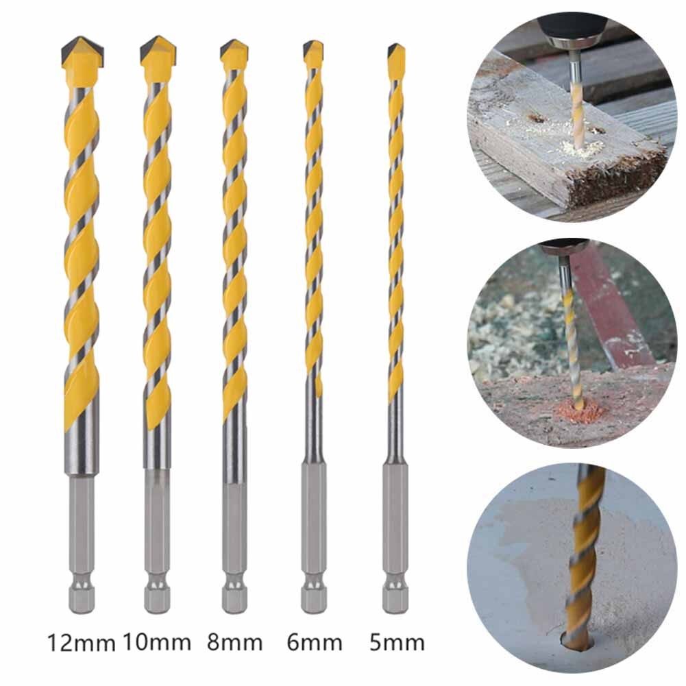 Unnicoco 1Pcs 1/4" Hex Shank Tile Granite Drill Bit Concrete Wall Drill Bit Tungsten Carbide Drilling Bit