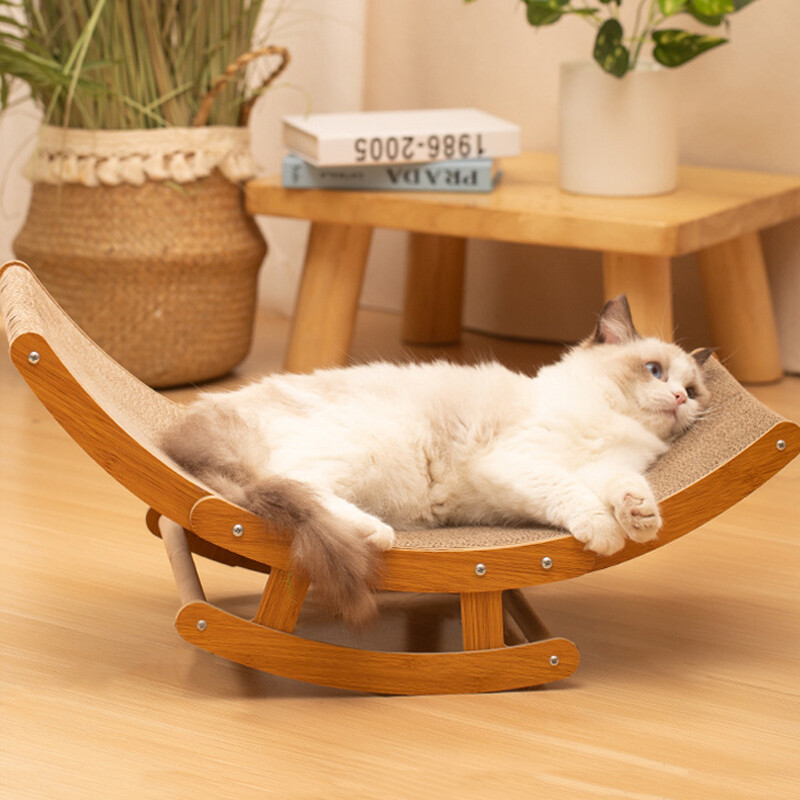 Rocking Bed Cat Scratch Board for Grind Paws and Sleep Cat Toy