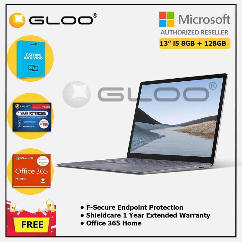 Microsoft Surface Laptop 3 13 Core i5/8GB RAM - 128GB Platinum - VGY-00016 + Shieldcare 1 Year Extended Warranty + F-Secure Endpoint Protection + Office 365 Home (ESD) Malaysia