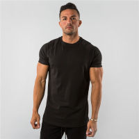 Fashion Men Short Sleeve Cotton t-shirt Summer Casual Gym Clothing Fitness Mens Bodybuilding T shirt Male Slim Fit Tees Tops