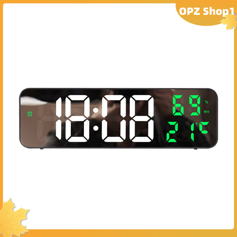 Led Digital Wall Clock Large Screen Wall-mounted Time Temperature Humidity Display Electronic Alarm Clock