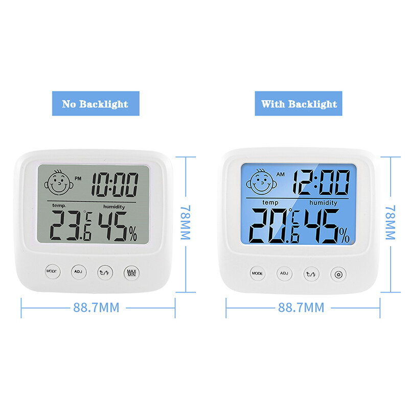 [Hàng Có Sẵn] Máy Đo Độ Ẩm Nhiệt Độ Kỹ Thuật Số KIPRUN, Nhiệt Kế Điện Tử LCD Trong Nhà Có Đèn Nền Máy Đo Độ Ẩm Máy Đo Độ Ẩm Cảm Biến Nhiệt Kế Máy Đo Độ Ẩm Thiết Kế Mặt Cười Có Lỗ Treo