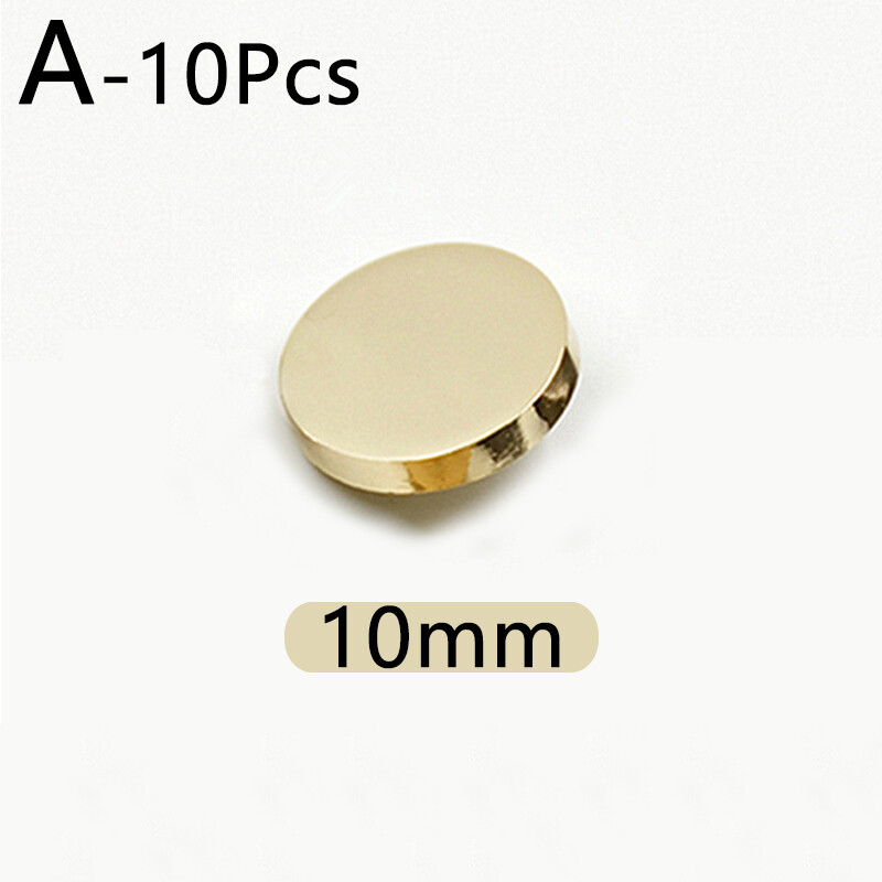 pzcf 10pcs Clothing Decoration Round flat shape Shank Sewing Buttons Windbreaker Coat Shirt Button Metal Buttons Diy Manual Handmade Sewing Accessories