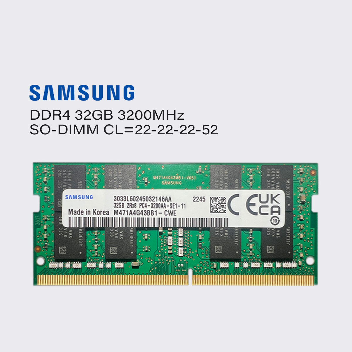 Samsung 8gb 16gb 32gb 4gb 3200mhz ddr4 memory laptop ram sodimm pc4 25600s 
