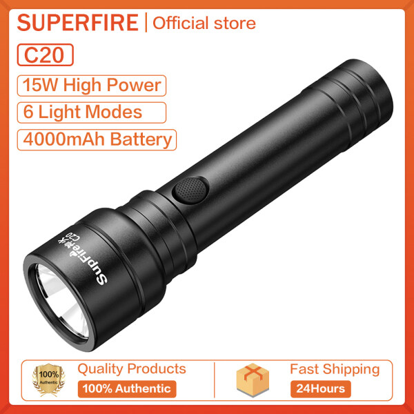 Bảng giá Supfire C20 (15W) Đèn Pin LED Không Thấm Nước Xách Tay USB Đèn Pin Ngoài Trời Cho Nhà Ở