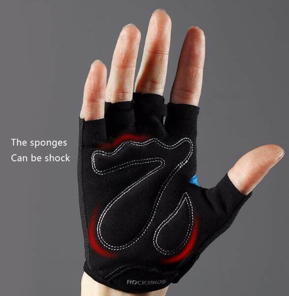 Rockbros Bike Pad Half Finger Short Finger Sport Breath Gloves 5 Colors