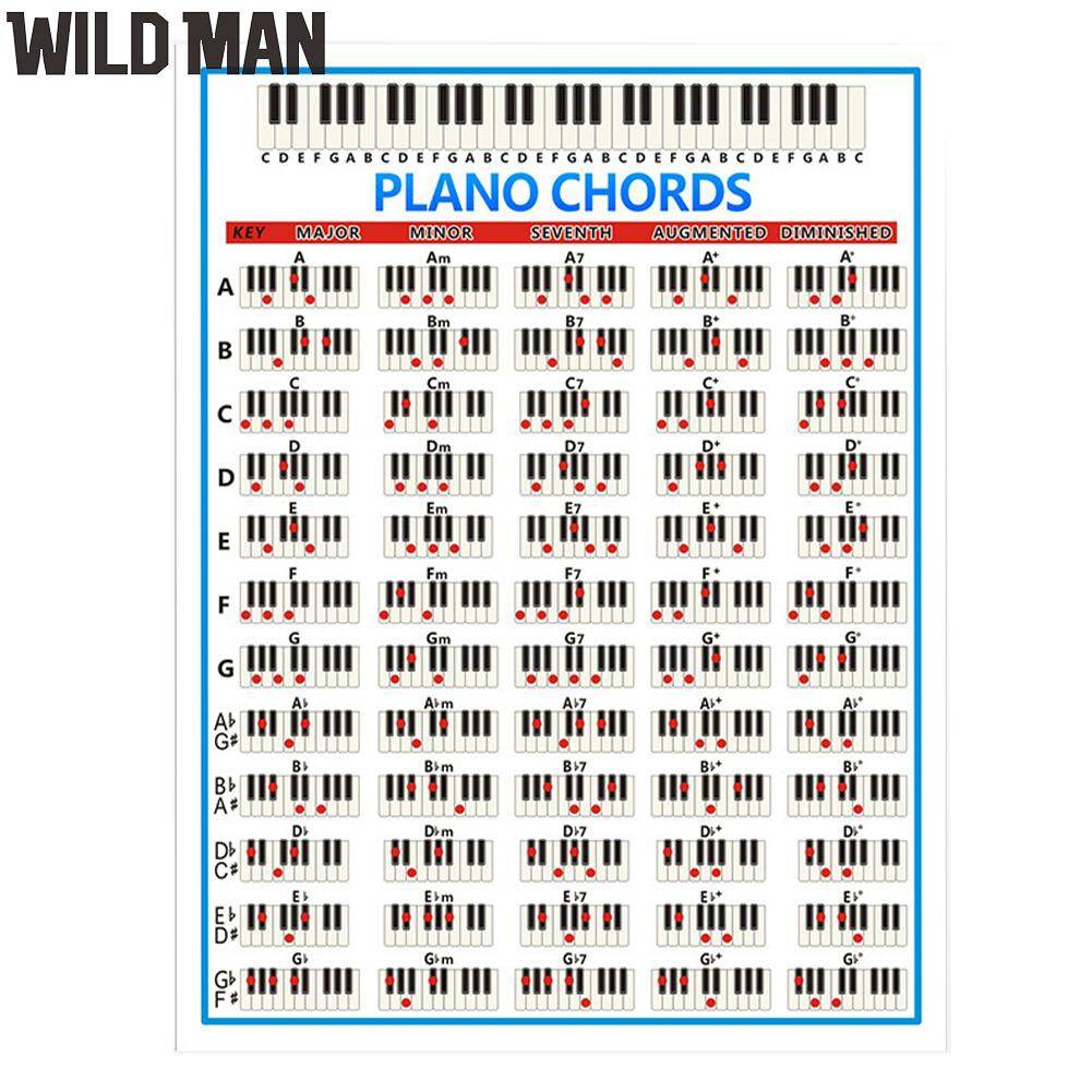 (Ready) Piano Chord Practice Sticker 88 Key Piano Fingering Diagram for Beginner