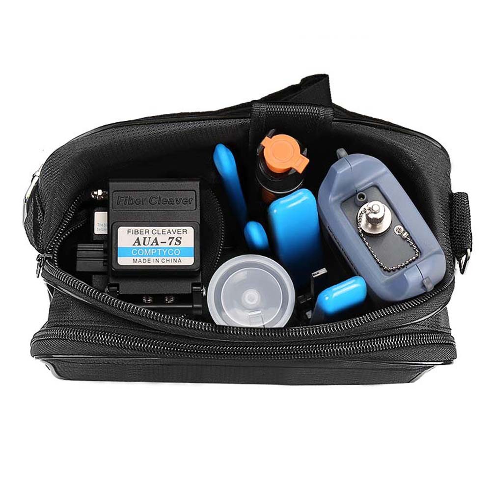 KKmoon FTTH Fiber Optic Cold Shut Tool Kit Multifunctional Fiber Splicer Optical Power Meter Rubber-insulated Wire Pliers Fiber Cleaver Set