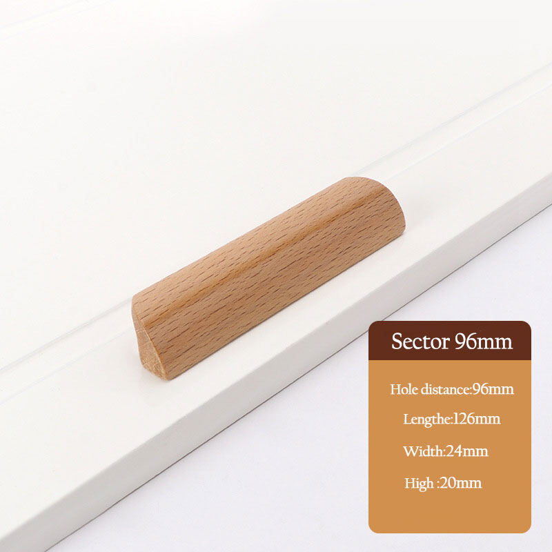 P5u7 1pc Furniture Hardware Beech Solid Wood Handles Cabinet Wardrobe Knobs Kitchen Cupboard Drawer Nordic Door Closet Dresser Pulls