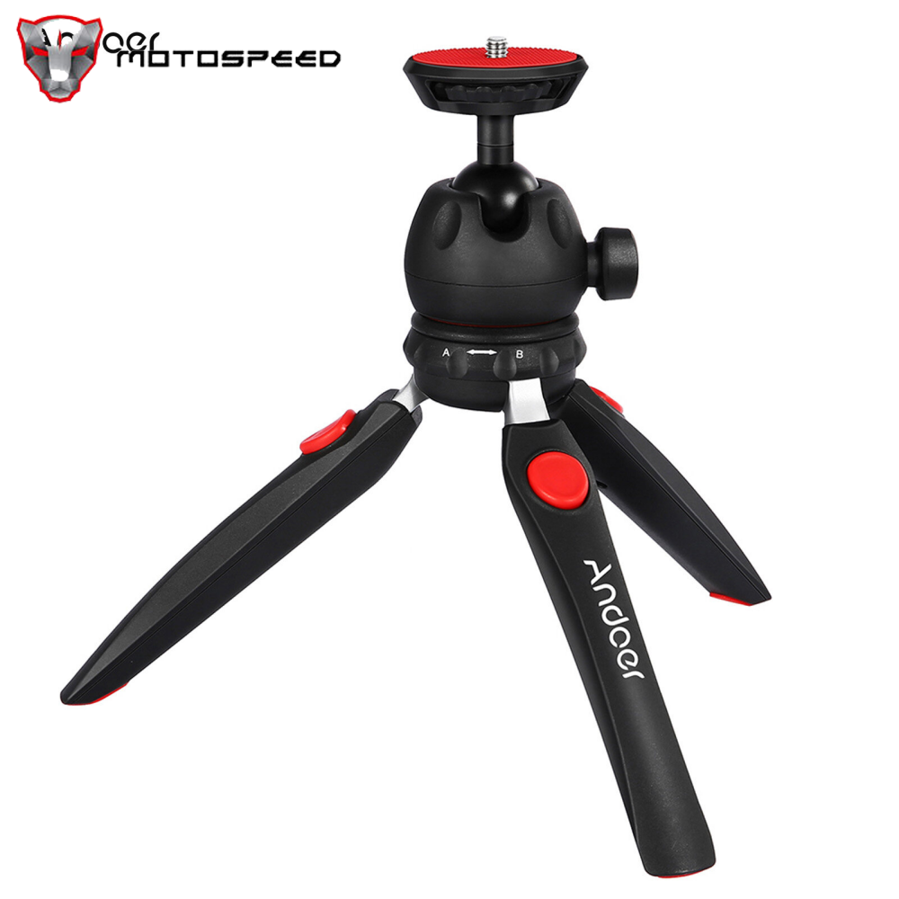 Andoer Mini Tabletop Tripod Portable Foldable Phone Camera Tripod Stand with Removable Ball Head with 1/4 Inch Screw