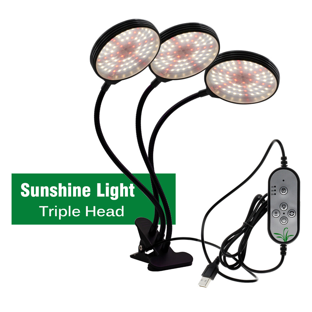 USB LED Grow Light 360องศาคลิปยืดหยุ่นหรี่แสงได้3โหมดจับเวลา LED Plant Growth Light ในร่ม Hydroponic Veg โคมไฟดอกไม้
