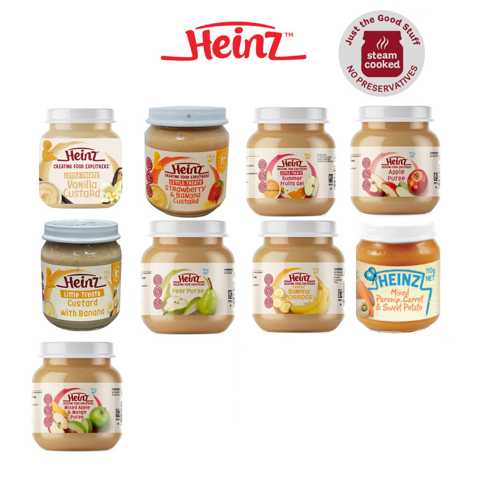 Heinz Puree Food Jar (110g) Assorted Flavours Infant Puree For
