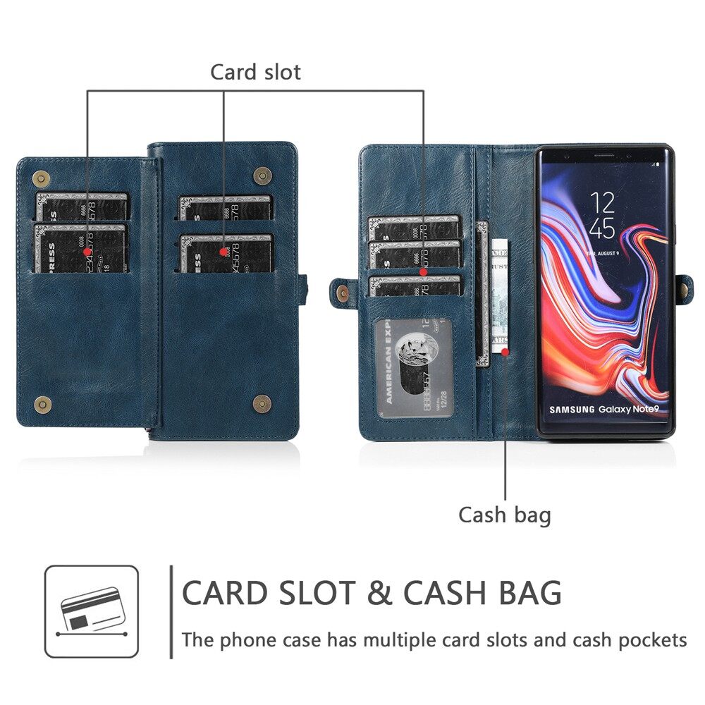 Ví Ốp Điện Thoại Cho Samsung Galaxy Lưu Ý 9 Chất Liệu Da PU Tách Từ Có Thể Tháo Rời Ví Lật Có Chân Đỡ Bìa Vỏ Bọc Với Nhiều Ngăn Đựng Thẻ Vỏ