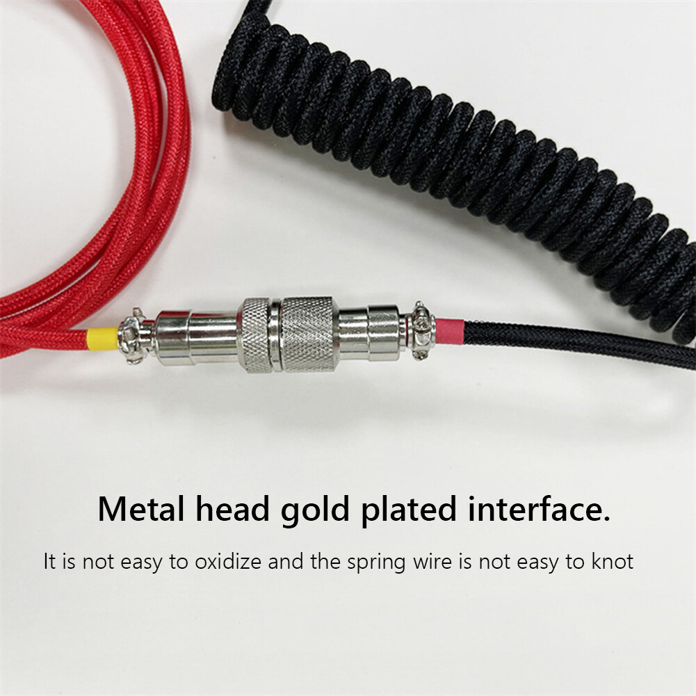 Mechanical Keyboard Aviator Cable Coiled Type-C USB Aviation Connector Spring Wire Desktop Computer Decoration Charging Cord Kit Accessory