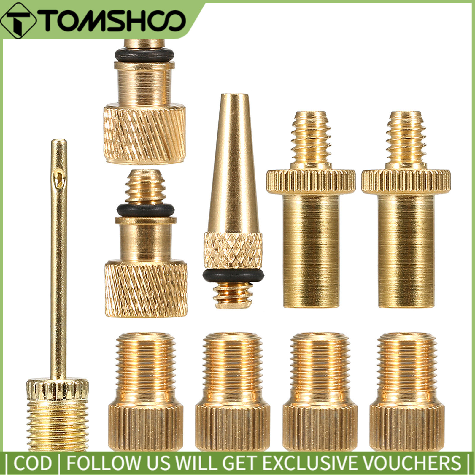 10 PCS Bike Valve Adapter Set Bike Tire Valve Converter Kit Presta to Dunlop Schrader to Presta Valve Adapter Nozzle Needle Kit