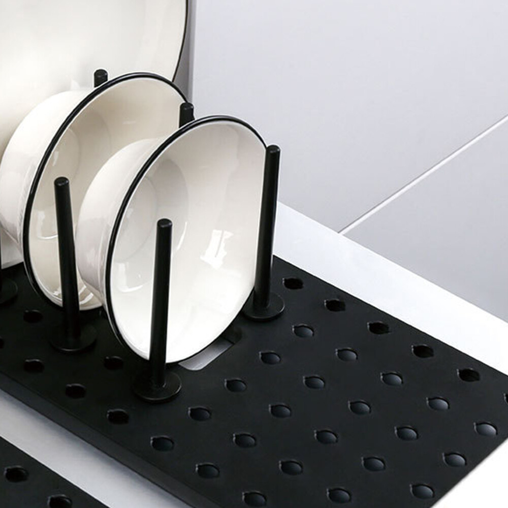 CNMF Kitchen Shelf Organizer Telescopic Dish Plate Drying Rack Bowl Pot Lid Storage Holder Adjustable Kitchen Dish Drying Rack