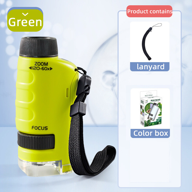 TOYSMARS Children's Portable Microscope Toy Handheld Science Experiment Equipment Set Science Educational Portable Microscope