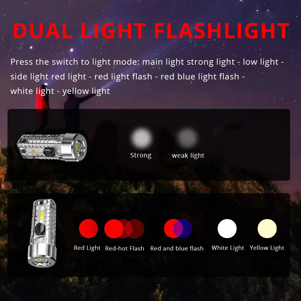 KKmoon Mini Multi-function High Brightness Keychain Flashlight Outdoor and Home-use Multi-modes Portable Flashlight Light-weight Keychain Light
