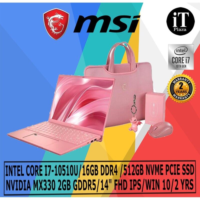 MSI PRESTIGE 14 A10RAS-086 ROSE PINK (I7-10510U/16GB DDR4 /512GB NVME SSD/NVIDIA MX330 2GB GDDR5/14 F14 FHD IPS/WIN 10) Malaysia