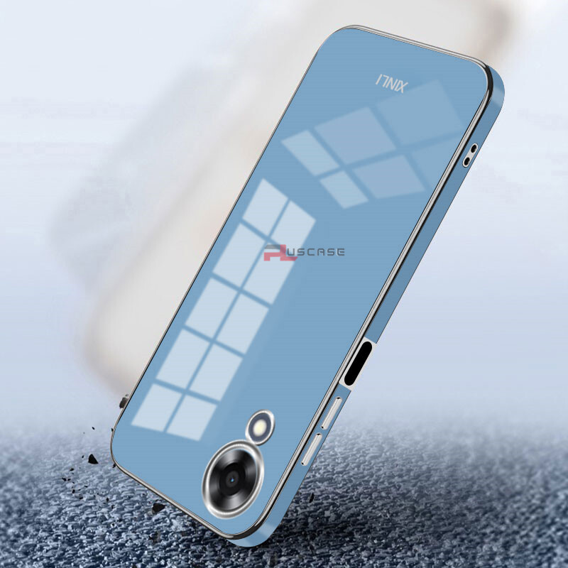 PlusCase for OPPO A17k 6D Plating Soft Case Lens Protector Square Frame Silicone Glossy Shockproof Phone Back Cover
