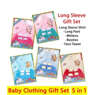 Babywear Beeson Long Sleeve Baby Clothing 5 in 1 Gift Set