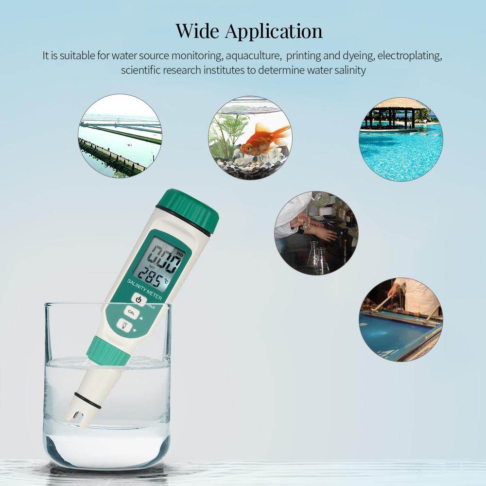 SMART SENSOR Portable Salinity Meter Handheld ATC Salinometer Halometer Salt Gauge Salty Brine Meter Seawater Salinity Refractometer Food Salinity Tester Meter