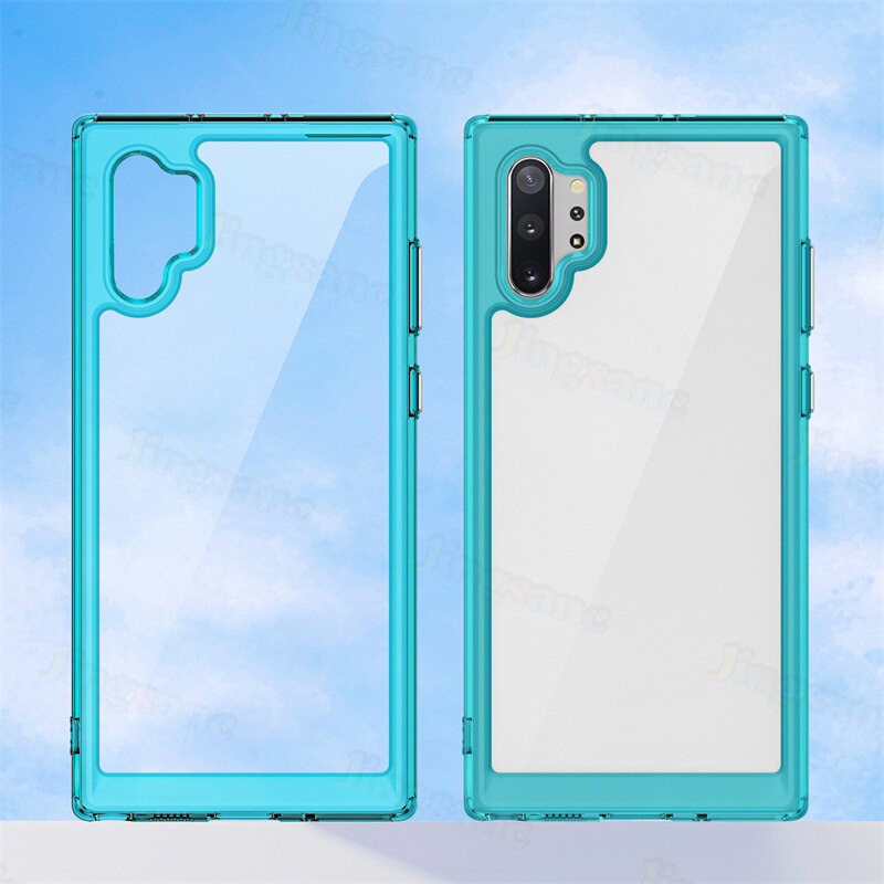Jingsanc Hard Case For Samsung Galaxy Note 10 Plus/Note 10+/Note 10 Hybrid Armor Clear Candy Bumper Soft TPU Edge Shockproof Phone Casing Cover Shell samsung note 10 plus/note 10+/note 10