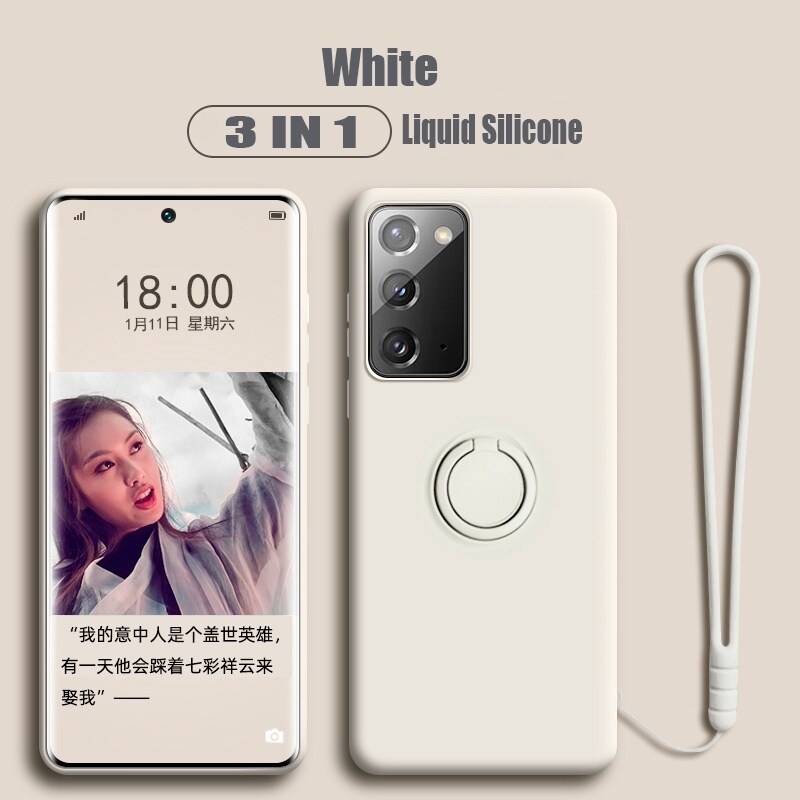 【Ready Stock】 Samsung Galaxy Note20 Note 20 10 Ultra Note10 Lite Plus Casing Ring Holder Stand Phone Case Soft Liquid Silicon Cover